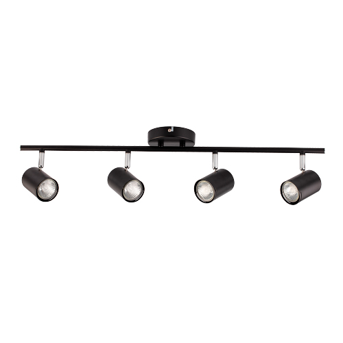 Aplique 4 luces GU10 barral 70cm negro con cromo